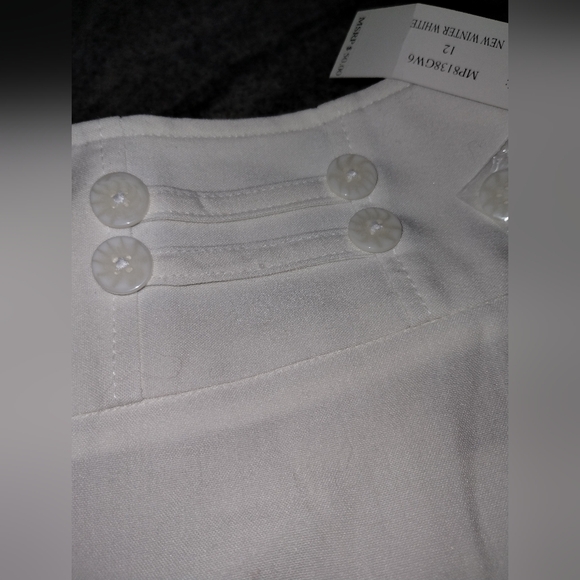Larry Levine winter white trousers, wide leg, size 12, poly blend new - Picture 5 of 9